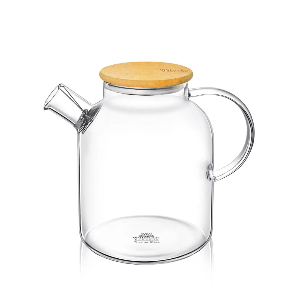 Wilmax Glazen theepot 1100 ml RVS filter