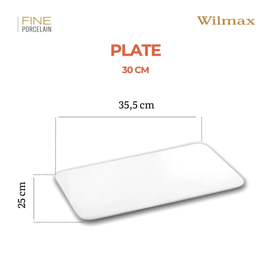 Wilmax England Serveerblad Porselein Wit 35.5x25 cm
