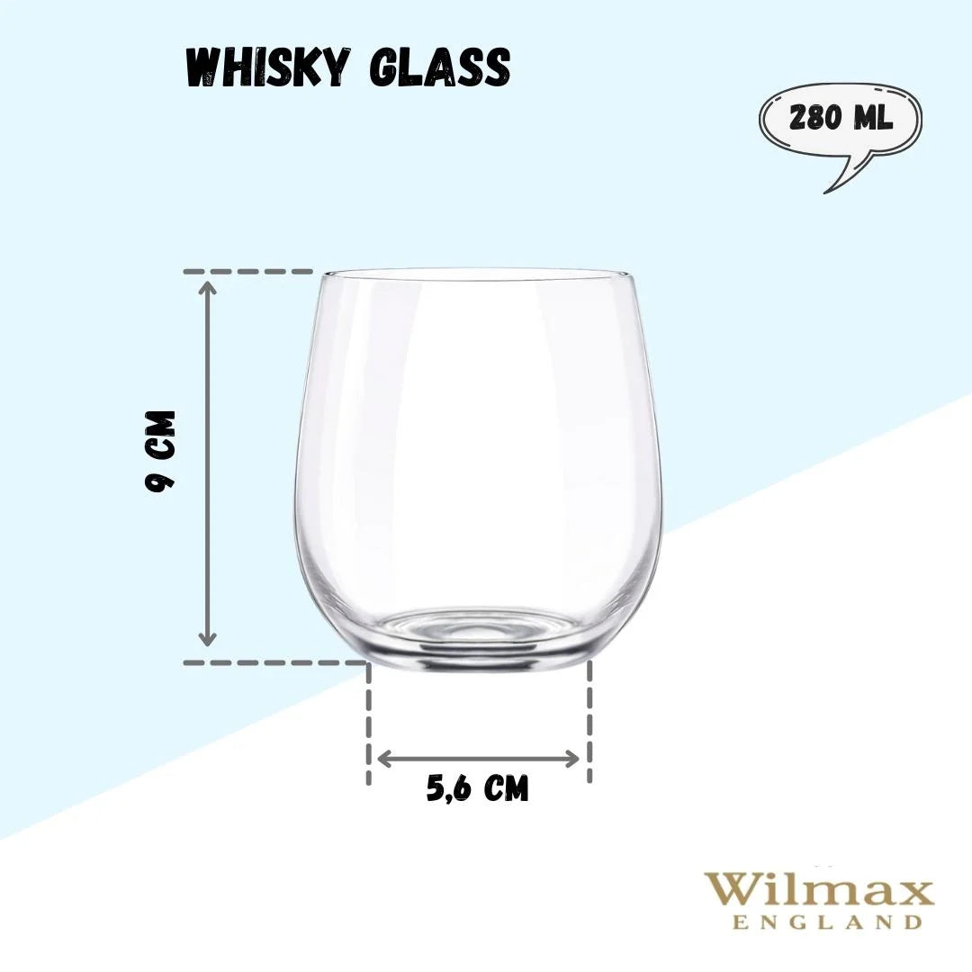 Wilmax Whiskygläser Set, 2-teilig, 400 ml Kristallglas WL-888051/2C