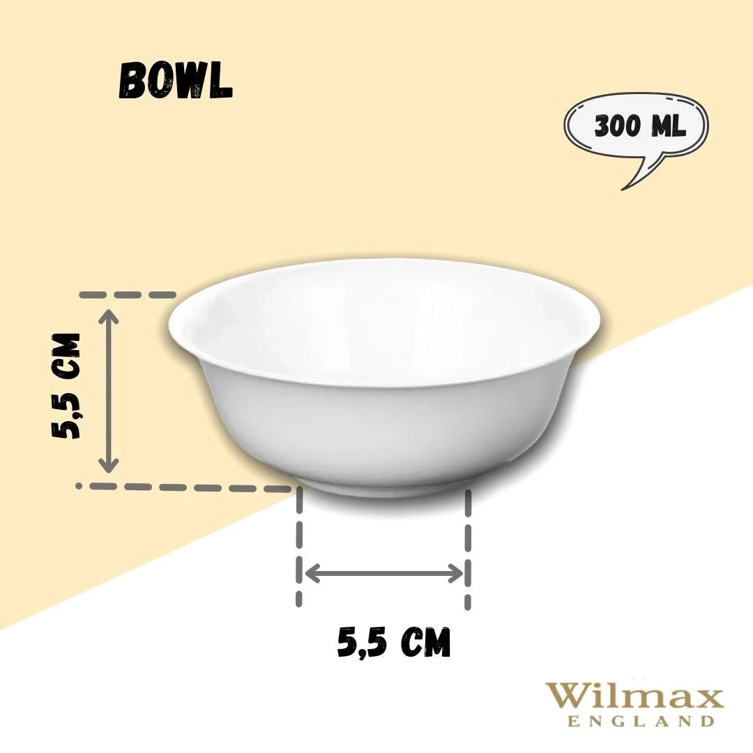 Wilmax England Schaal 300 ml, 11,5 cm Wit Porselein