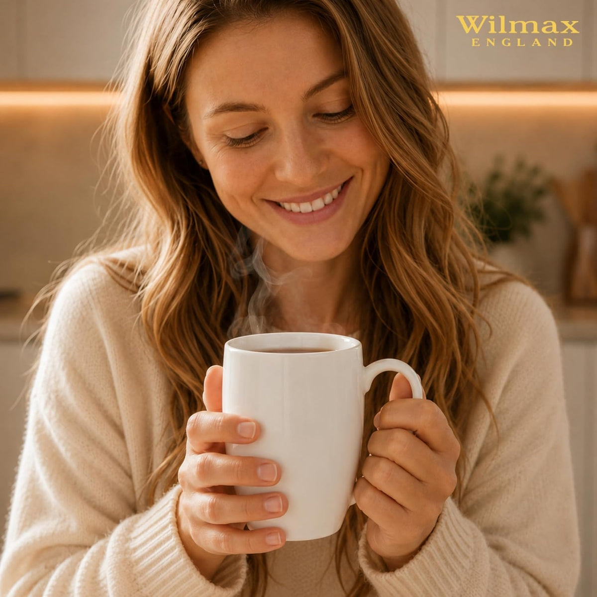Wilmax Mokken 460 ml Wit Porselein 2-delige set A2