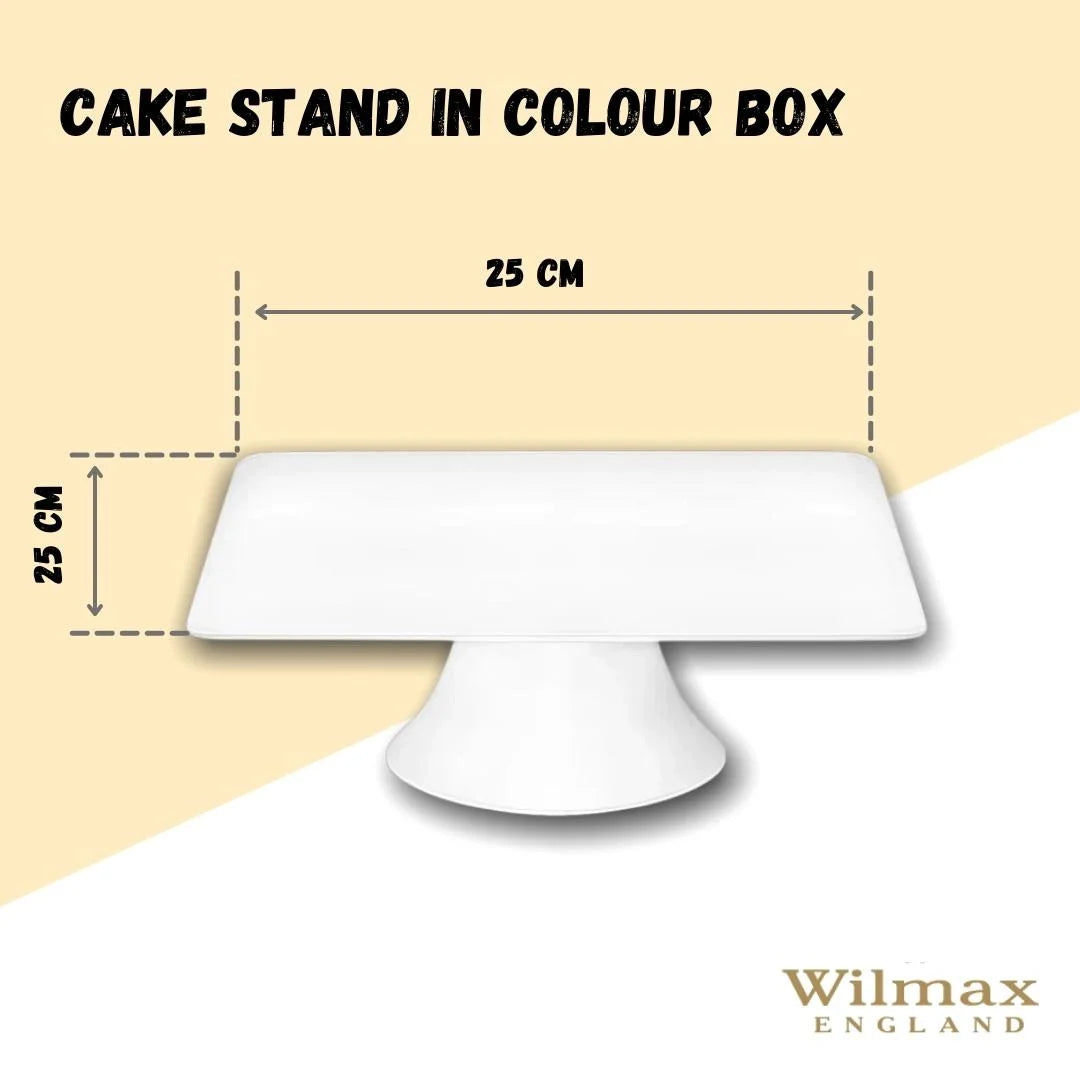 Wilmax England Porseleinen Taartstandaard Wit 25x25 cm