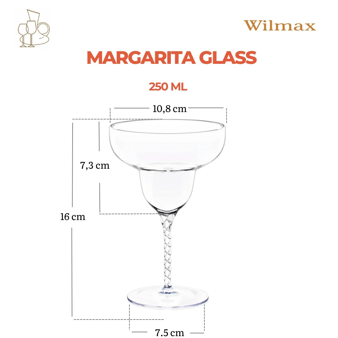Wilmax Margaritaglas 250ml Kristalglas 2-pack