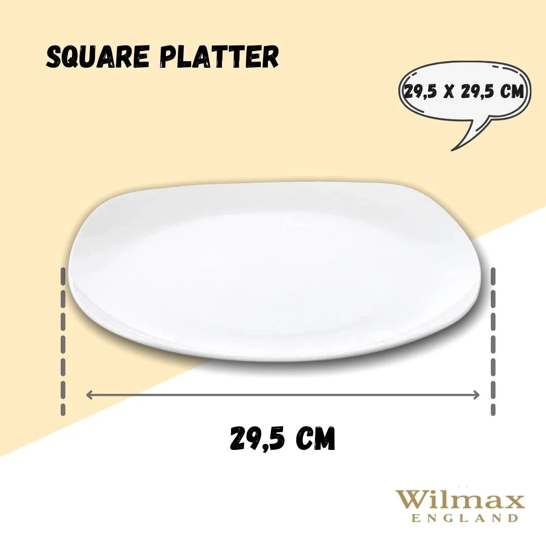 Wilmax Porzellanplatte, quadratisch, 29,5 x 29,5 cm, WL-991003/A