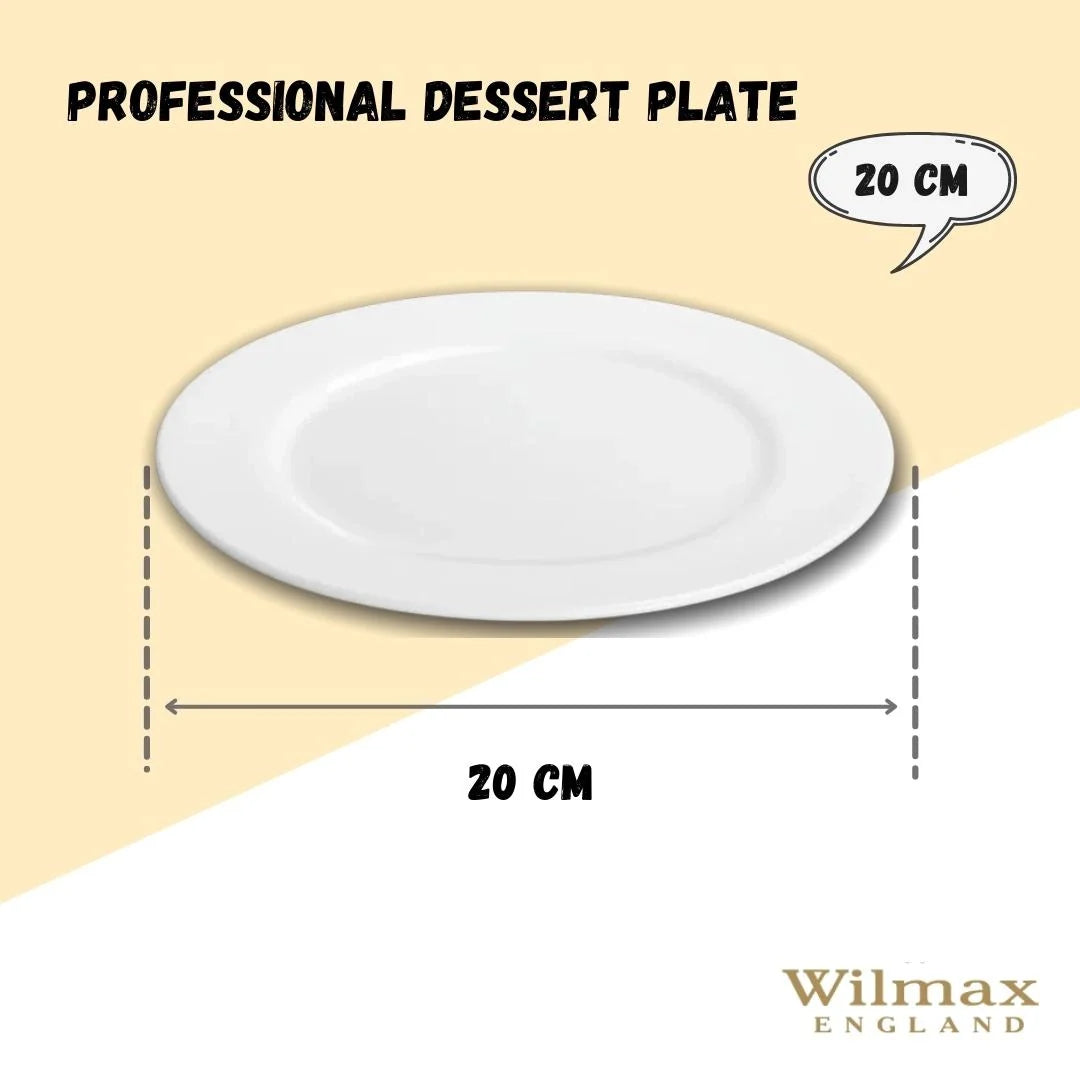 Wilmax England Dessertbord 20 cm van Porselein, Wit WL-991178/A