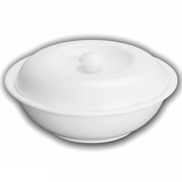 Wilmax Schaal met deksel, porselein wit, 1700 ml 26 cm
