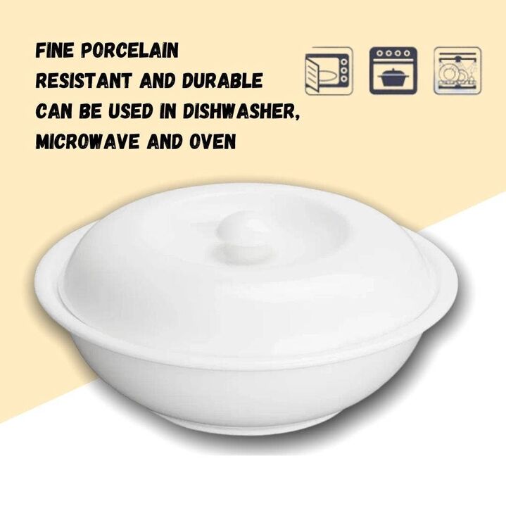 Wilmax Porzellanschüssel mit Deckel, 26 cm, 1700 ml, WL-992442/A