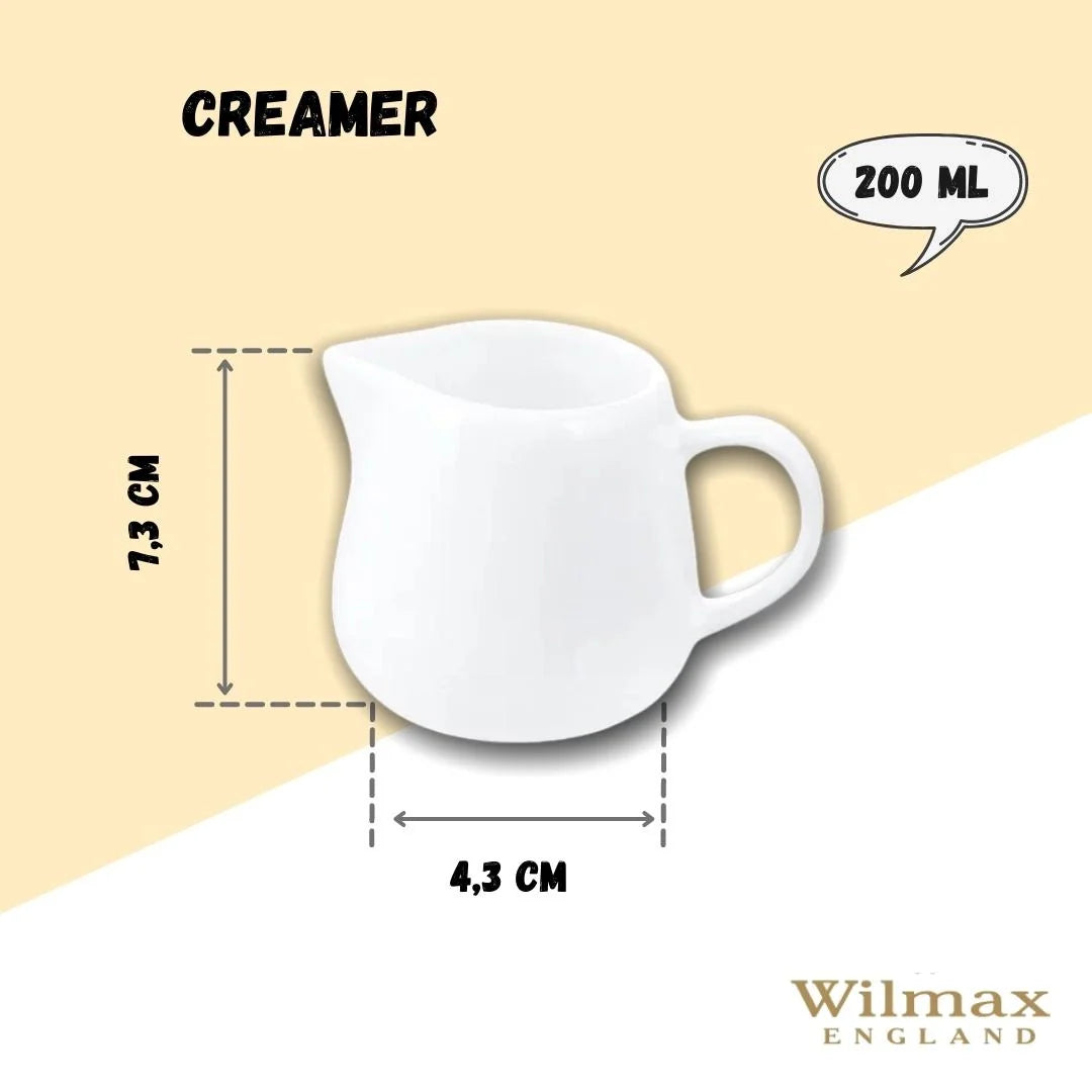 Wilmax England Melk- en roomkan 200 ml Wit Porselein WL-995005/A