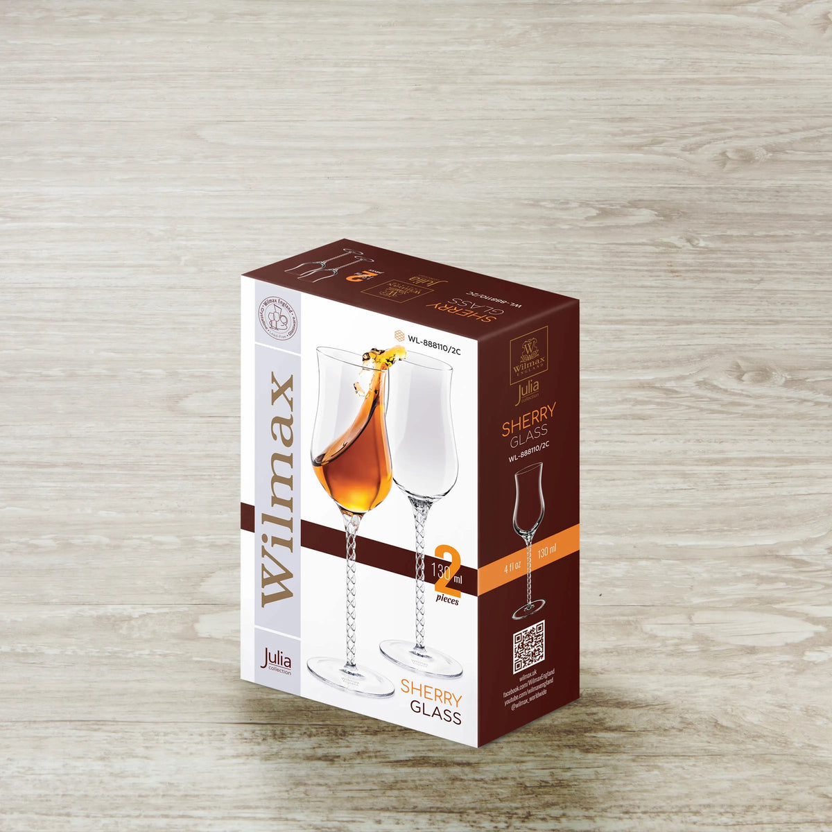 Wilmax Sherryglas 130 ml Kristalglas 2 stuks