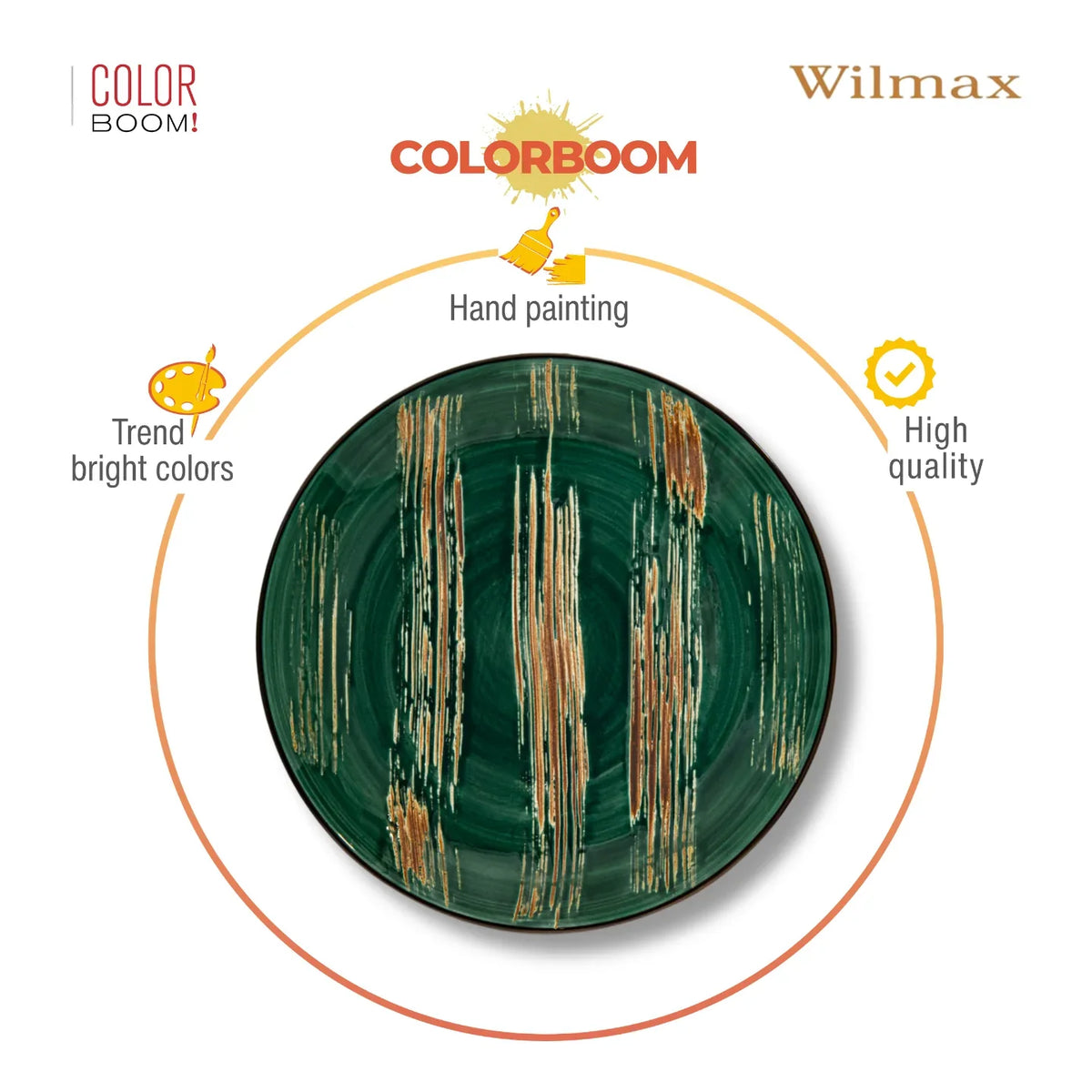 Wilmax Bord 28 cm Groen Porselein
