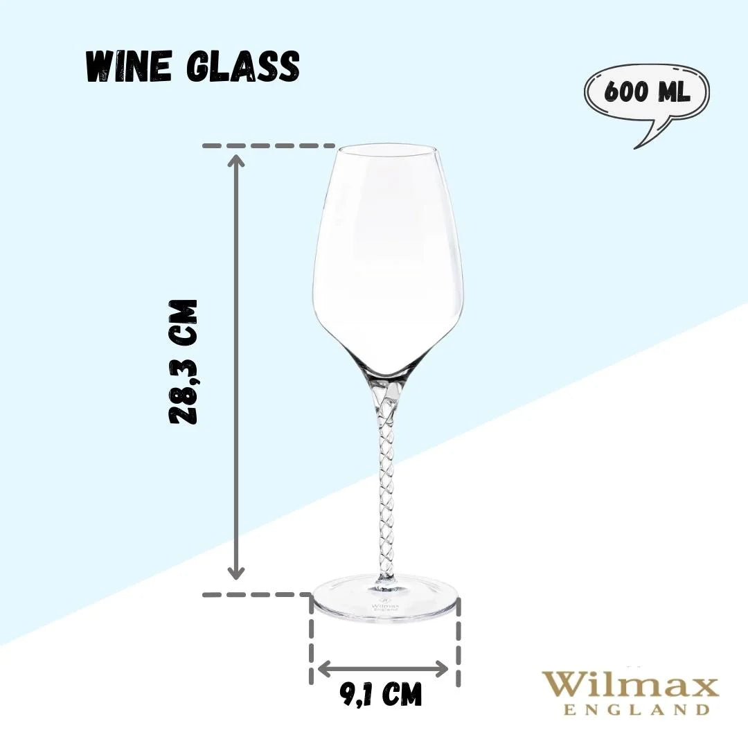 Wilmax Weinglas Set 600 ml, 2-teilig aus Glas-Kristallin – WL-888101/2C