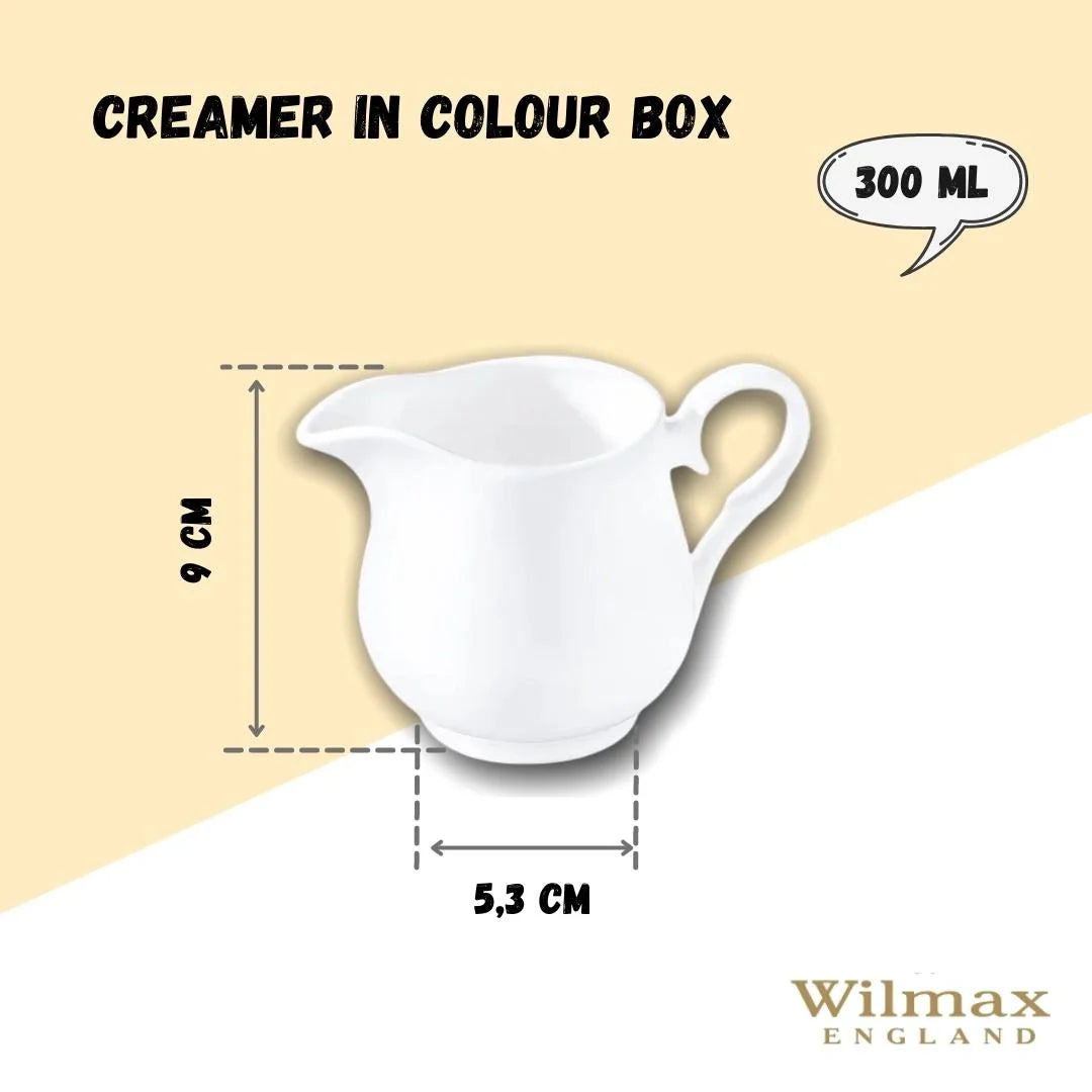 Wilmax Sahnekännchen 300 ml aus Porzellan – Zeitloses Design WL-995020/A