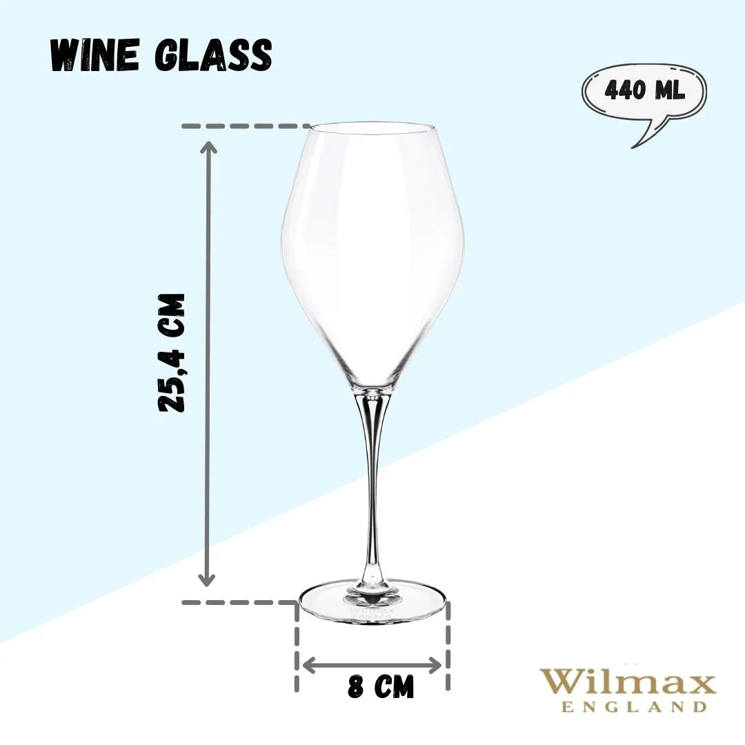 Wilmax England Conical Wine Glass 440 ml Crystal Glass Set of 2