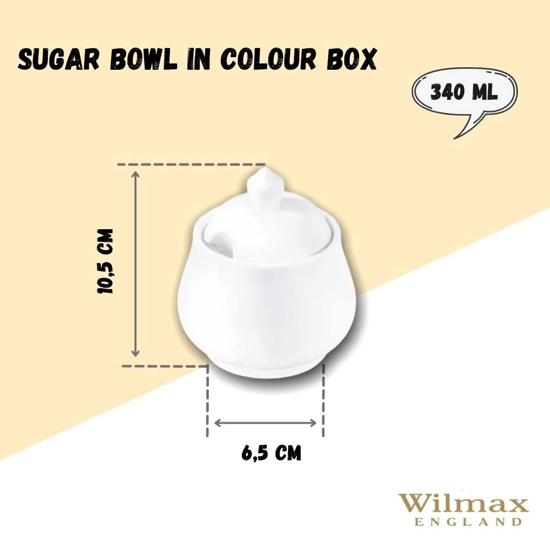 Wilmax England Suikerpot 340 ml Wit Porselein WL-995019/1C
