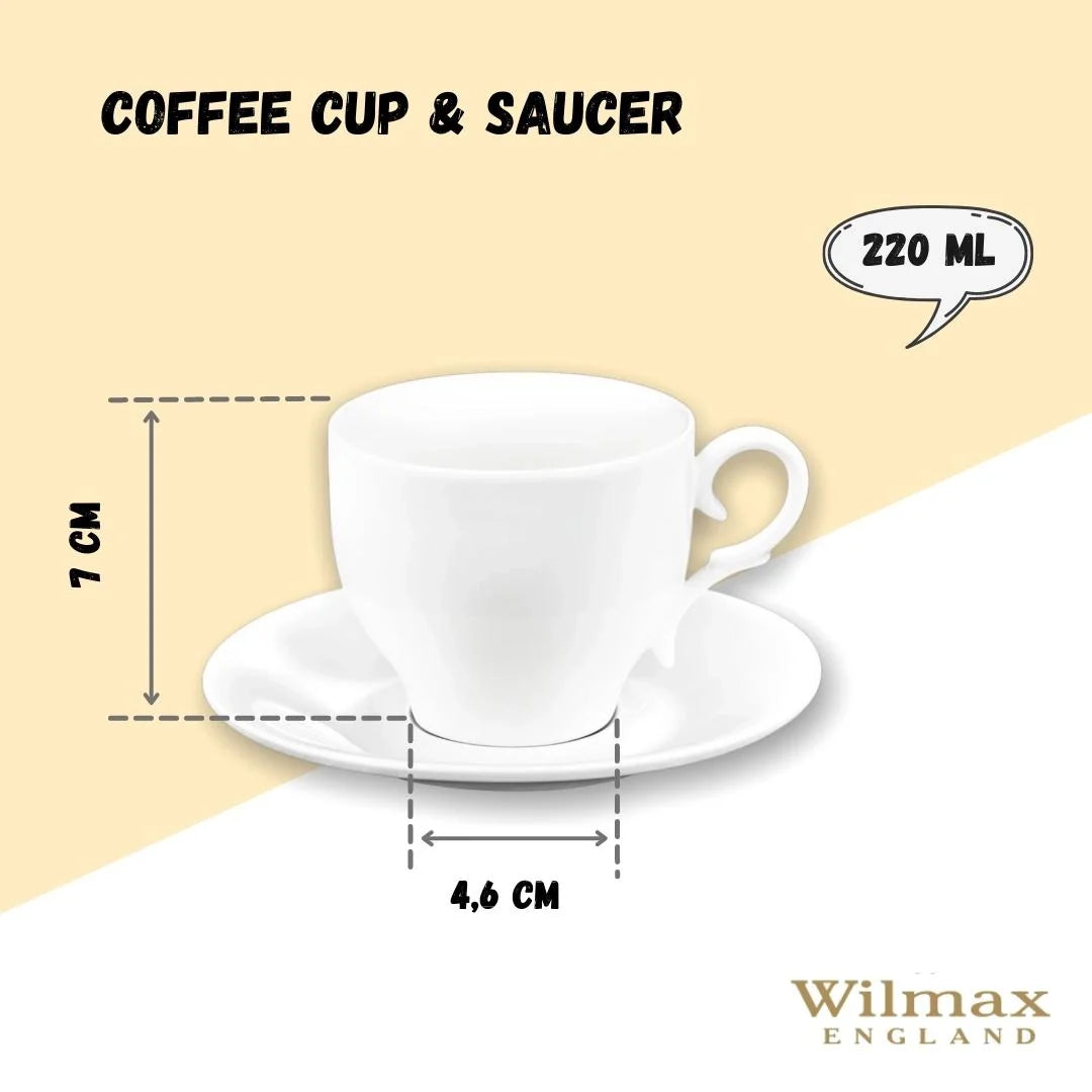 Wilmax Porzellan Teetasse & Untertasse, 220 ml – WL-993009/AB