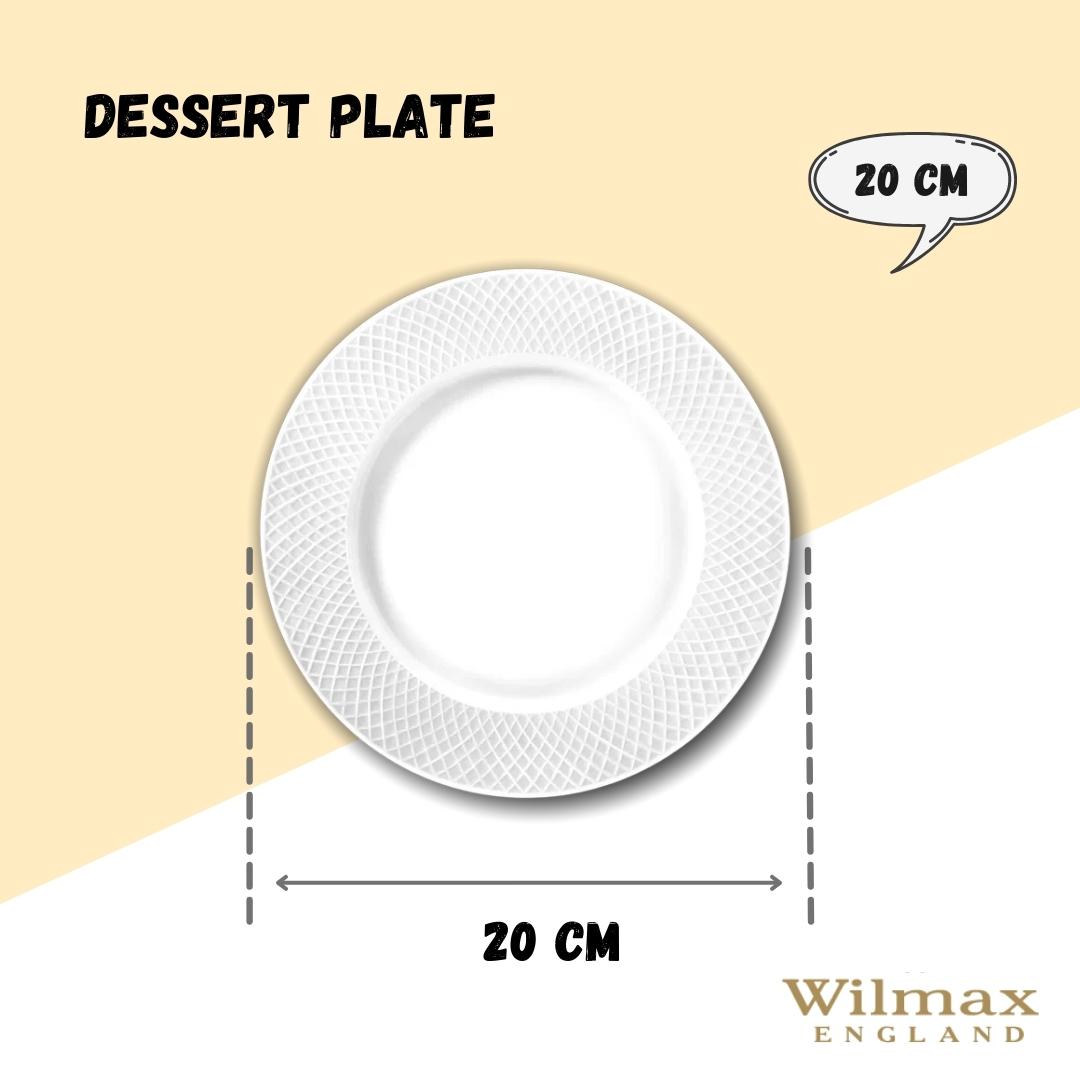 Wilmax Dessertbord 20cm Wit Porselein 6 st. WL-880100