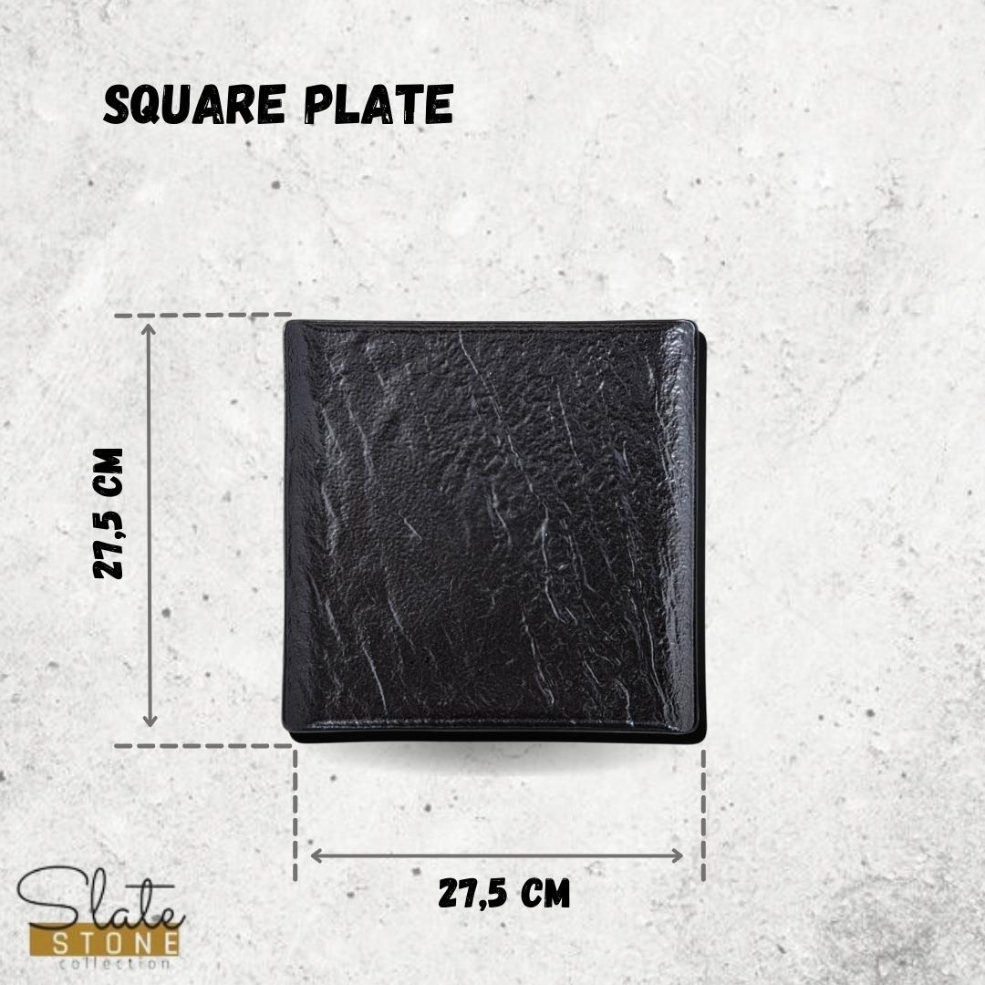 Wilmax Square Dish SlateStone Black 27x27 cm Set of 2