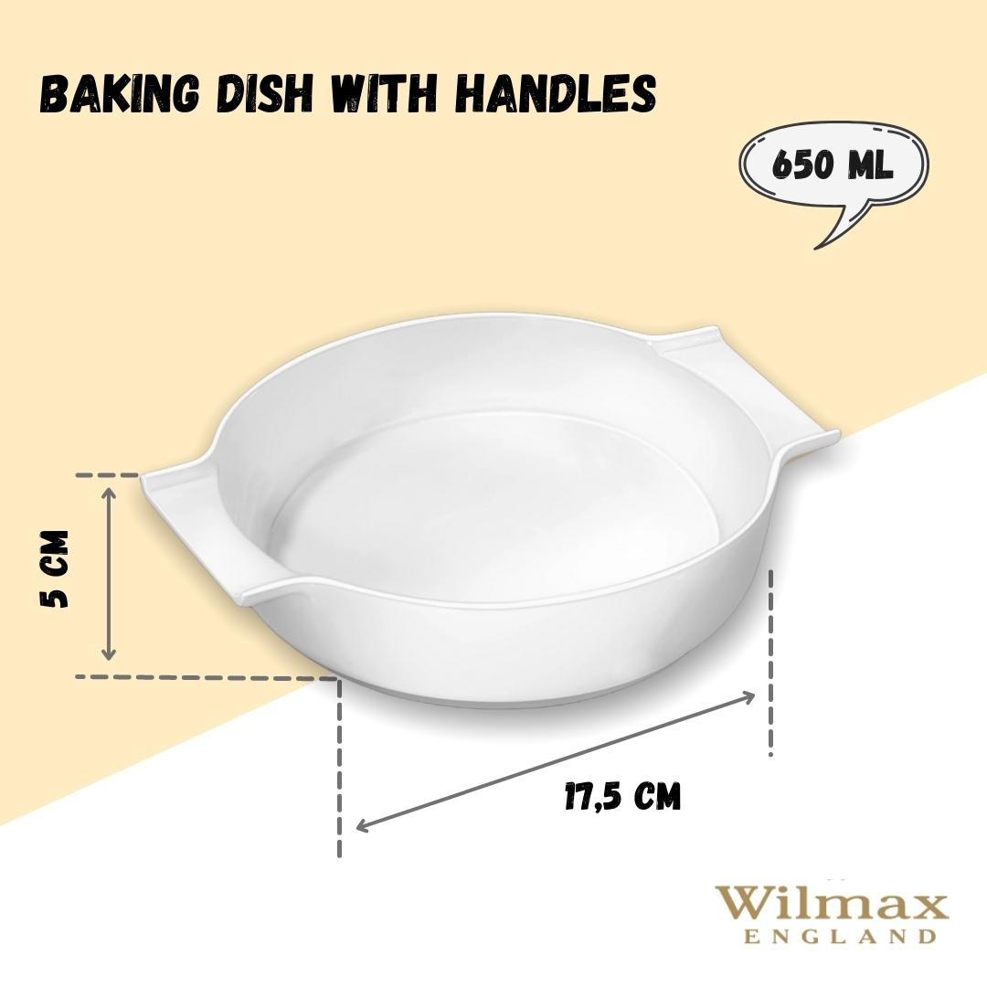 Wilmax England Ovenschaal met handvatten 650 ml Porselein Wit WL-997021/1C