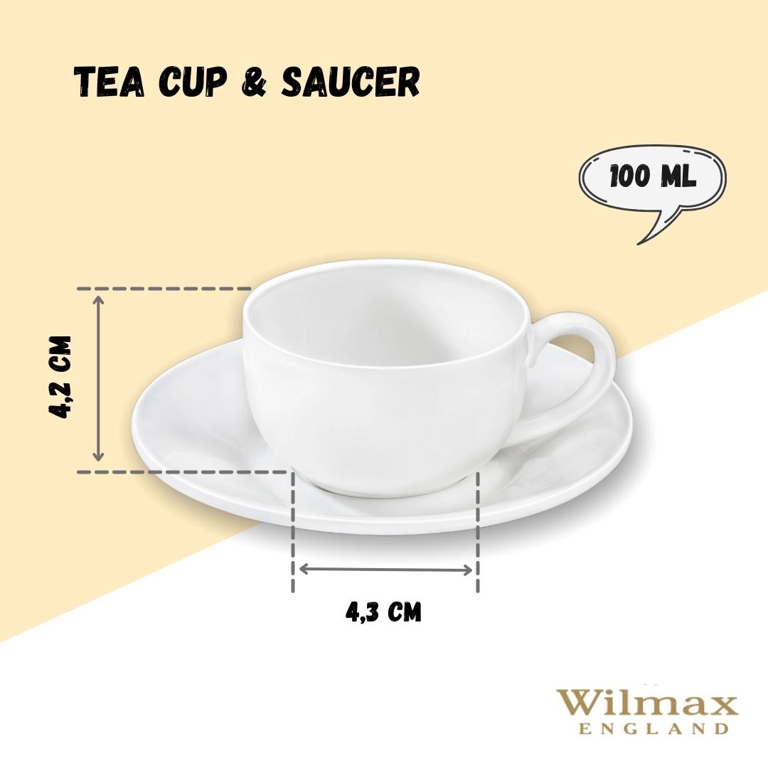 Wilmax Kaffee Tassen & Untertassen Set 6-teilig 100 ml Porzellan WL-993002/6C