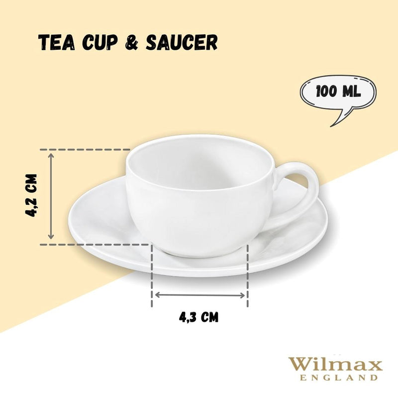 Wilmax Espressokop & schotel 100ml Wit Porselein WL-993002/AB