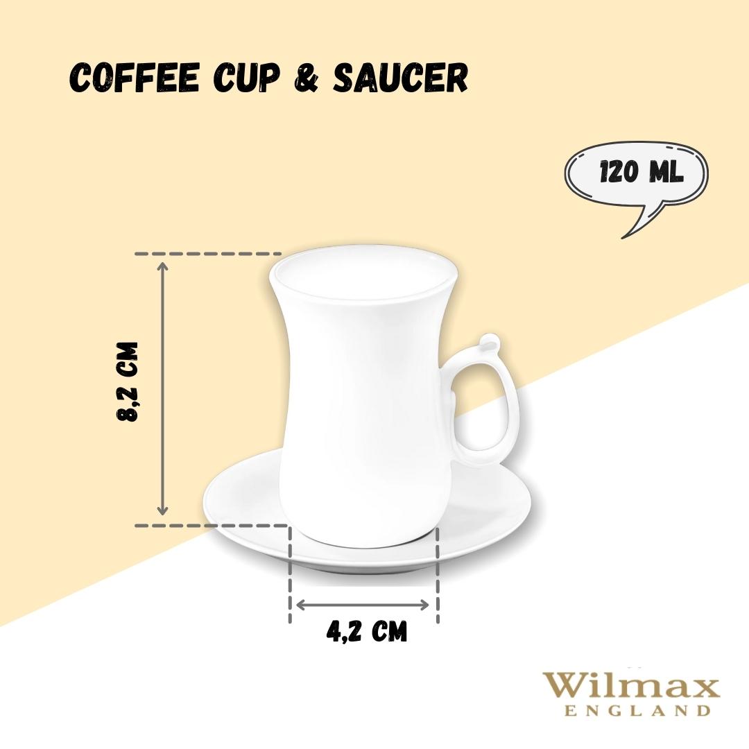 Wilmax Teetassen & Untertassen Set, 6er Set, Porzellan, WL-993087/6C