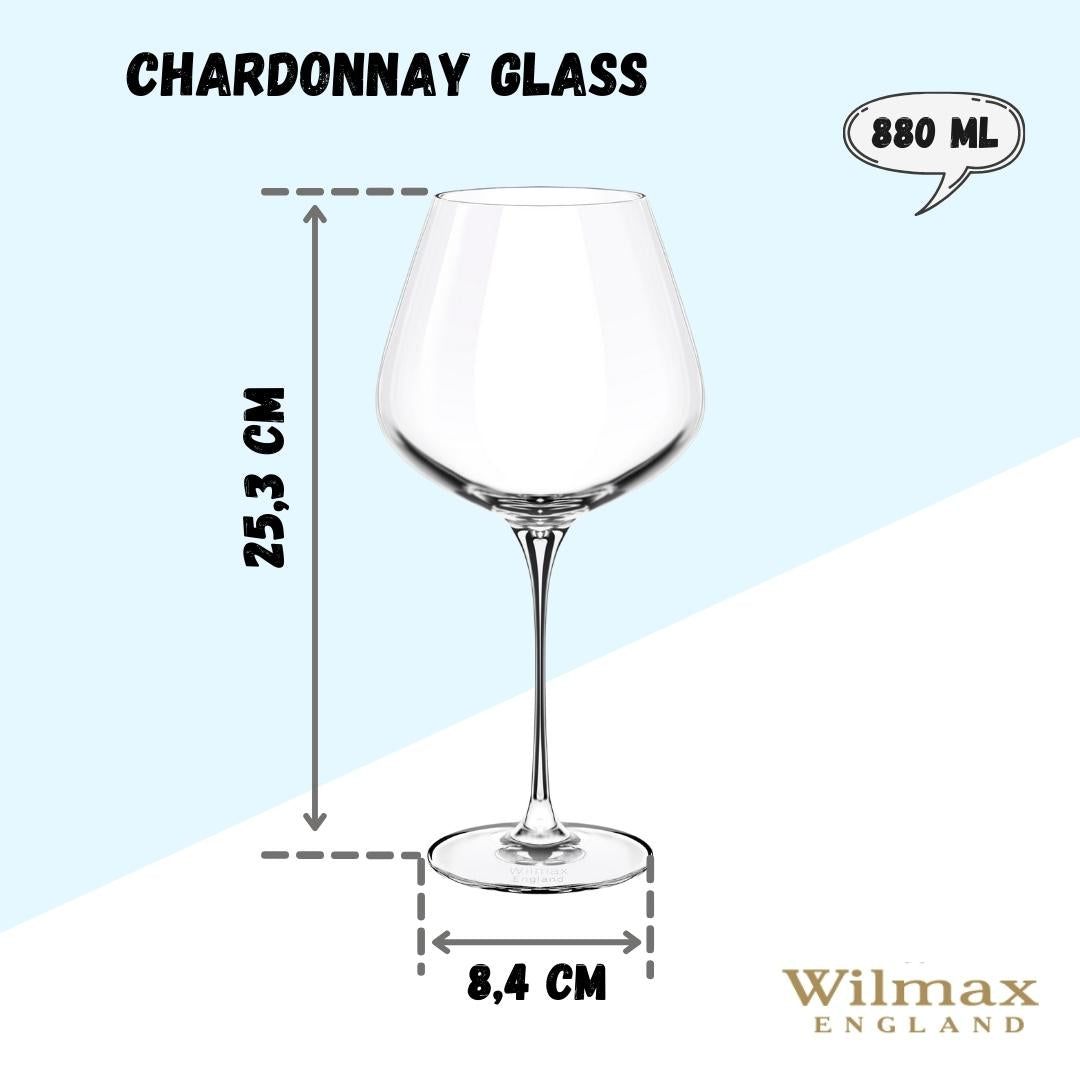 Wilmax Chardonnay Wine Glass 880 ml Crystal Glass Set of 2