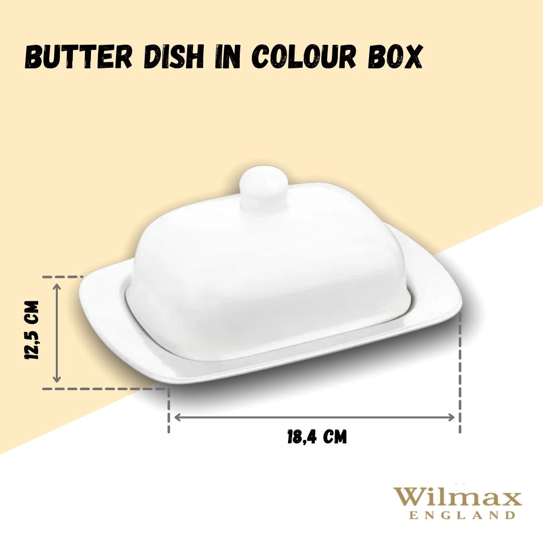 Wilmax England Boterdoos Wit Porselein 19x12.5x8.5 cm