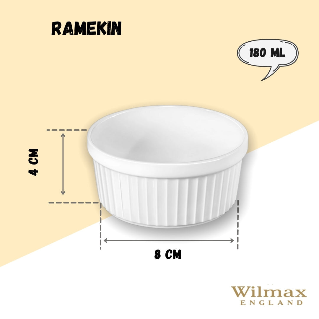 Wilmax Ramekin aus Porzellan 180 ml – Weiß WL-996134/A