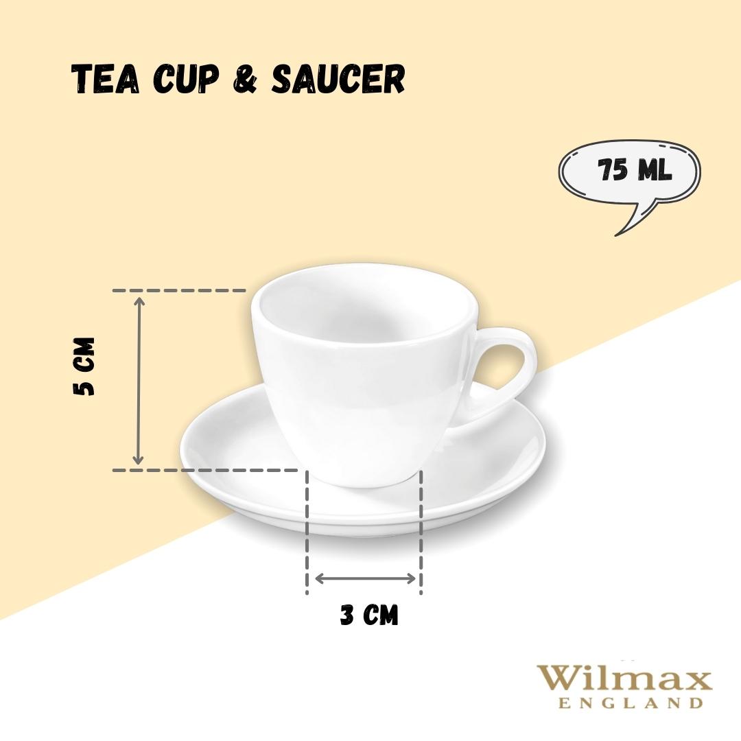Wilmax Kaffeetasse mit Untertasse 75 ml – Klassisches Design – WL-993173/AB