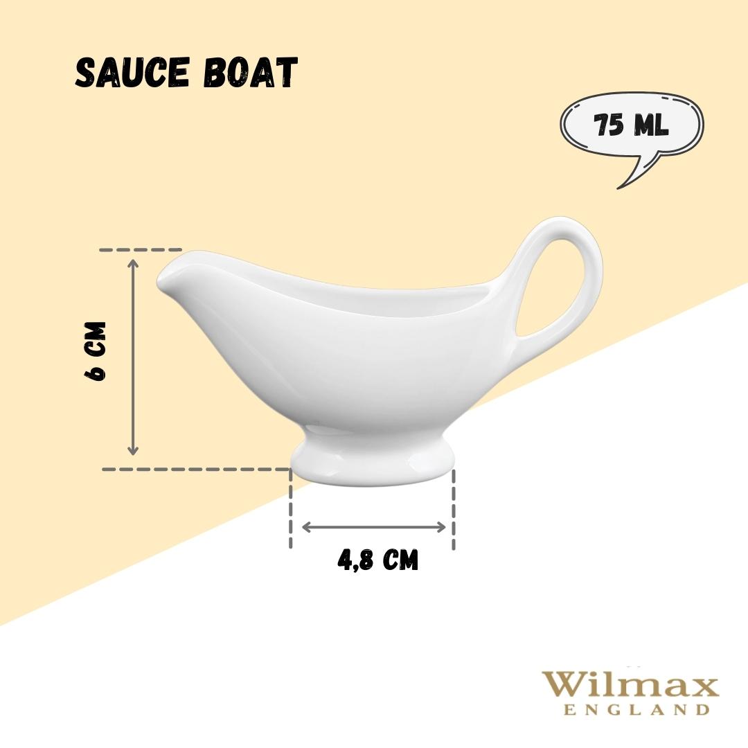 Wilmax Sauciere Weiß 75 ml – Elegantes Design für Soßen & Dressings –WL-996114/A