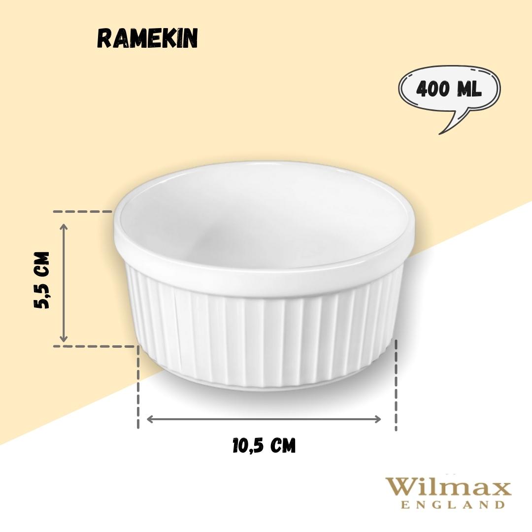 Wilmax Ramekin Weiß 12 x 5,5 cm – Schale für Desserts & Soufflés – WL-996136/A
