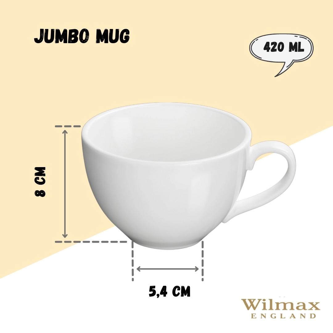 Wilmax Jumbo-Becher, 420 ml, Porzellan, WL-993038/A