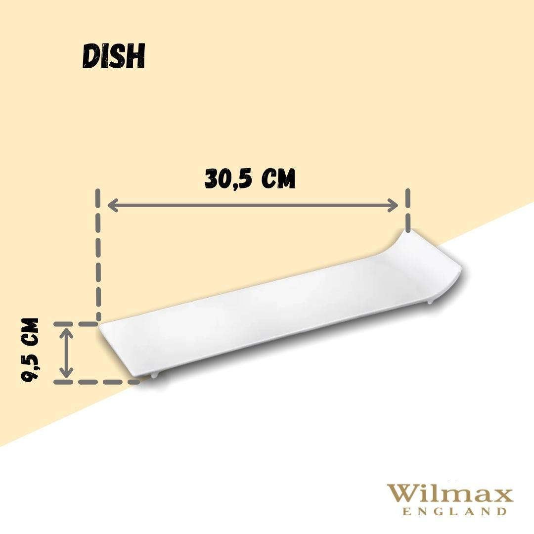 Wilmax England Porcelain Serving Dish 30.5 x 9.5 cm White