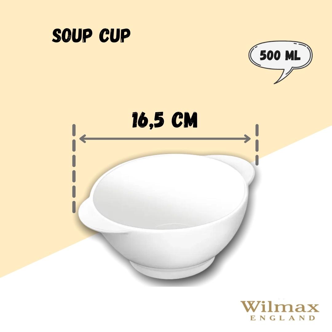 Wilmax England Soepkom 500ml porselein, Wit WL-991263/A