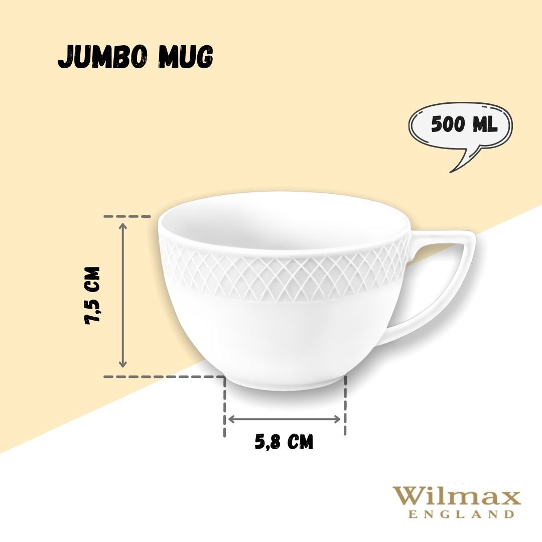 Wilmax Jumbo Porzellantasse, 500 ml, Julia Kollektion, WL-880101409/A