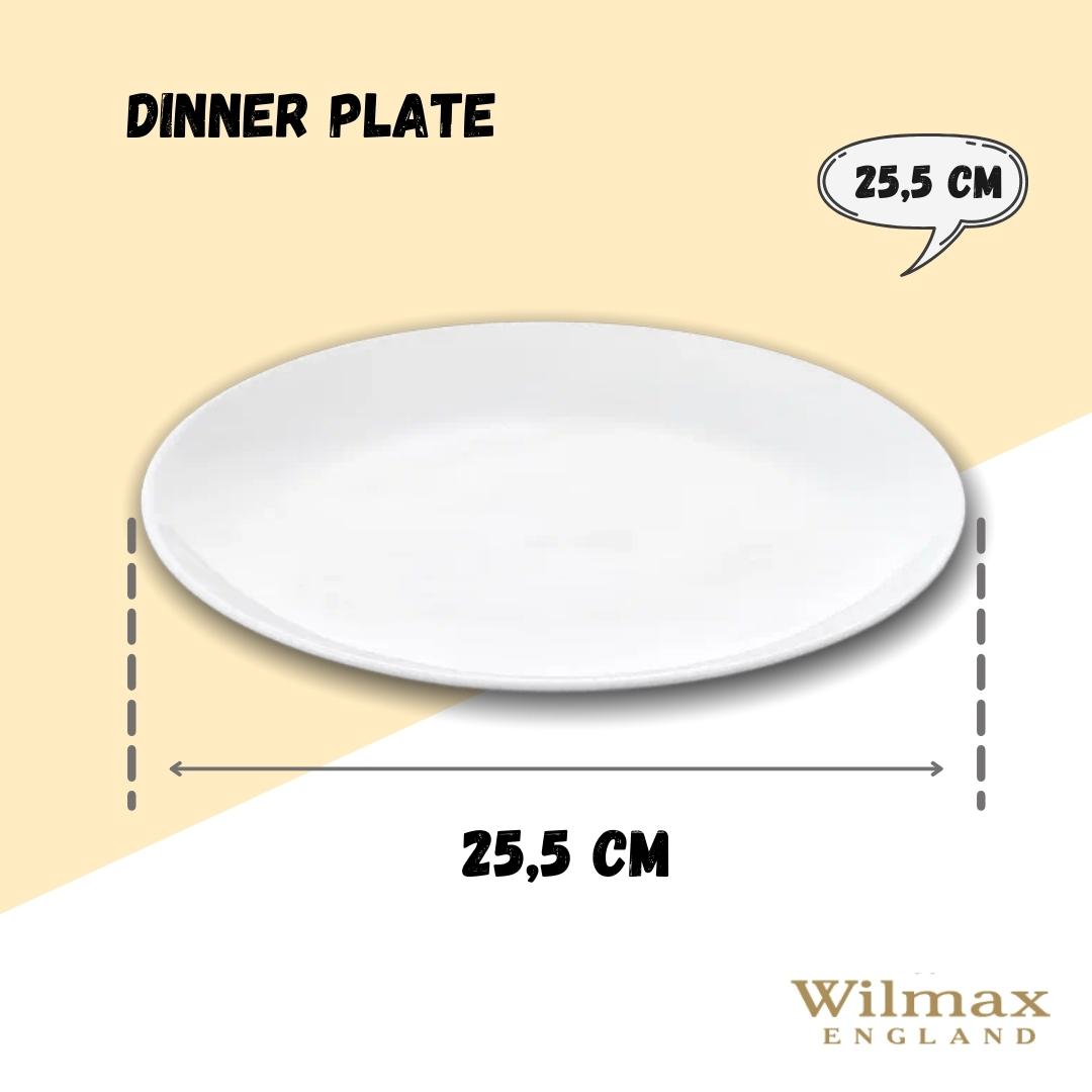 Wilmax England Porseleinen Dinerbord 25.5 cm, Wit