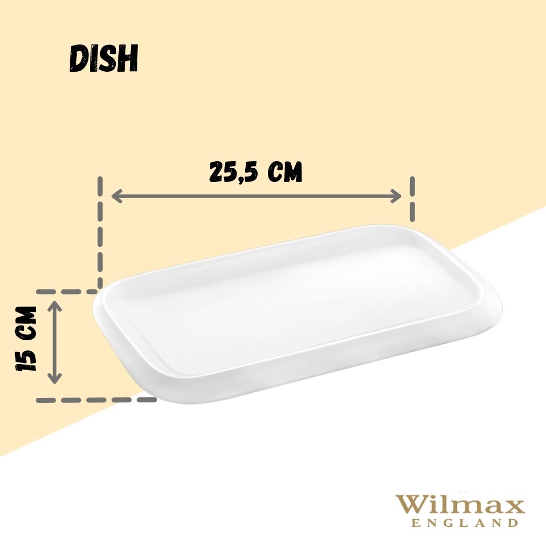 Wilmax Serveerplaat 25.5 x 15 cm van Porselein, Wit