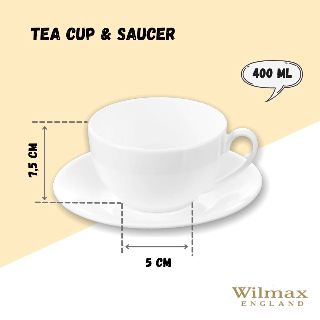 Wilmax Teacup with Saucer 400 ml White Porcelain WL-993191/AB