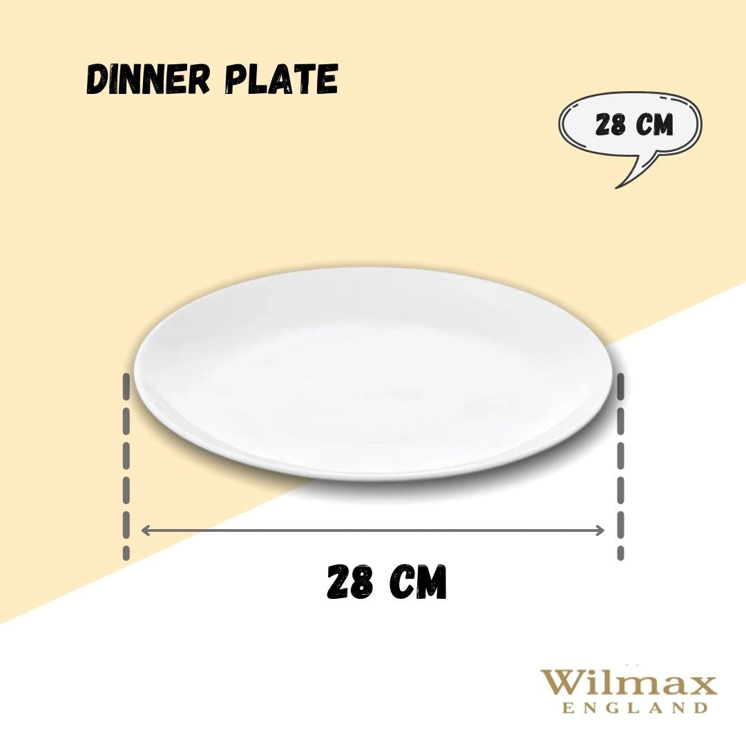 Wilmax Dinerbord 28 cm van porselein, Wit WL-991352/A