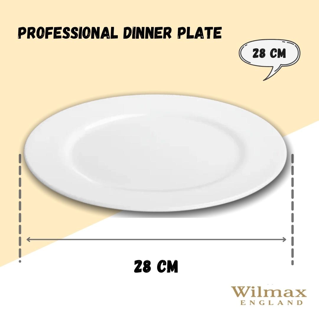 Wilmax Dinerbord 28 cm van porselein, Wit WL-991181/A