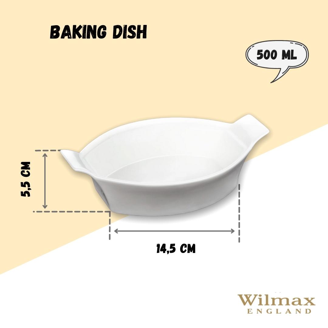 Wilmax Bakvorm ovaal 22 cm Porselein Wit WL-997009/A