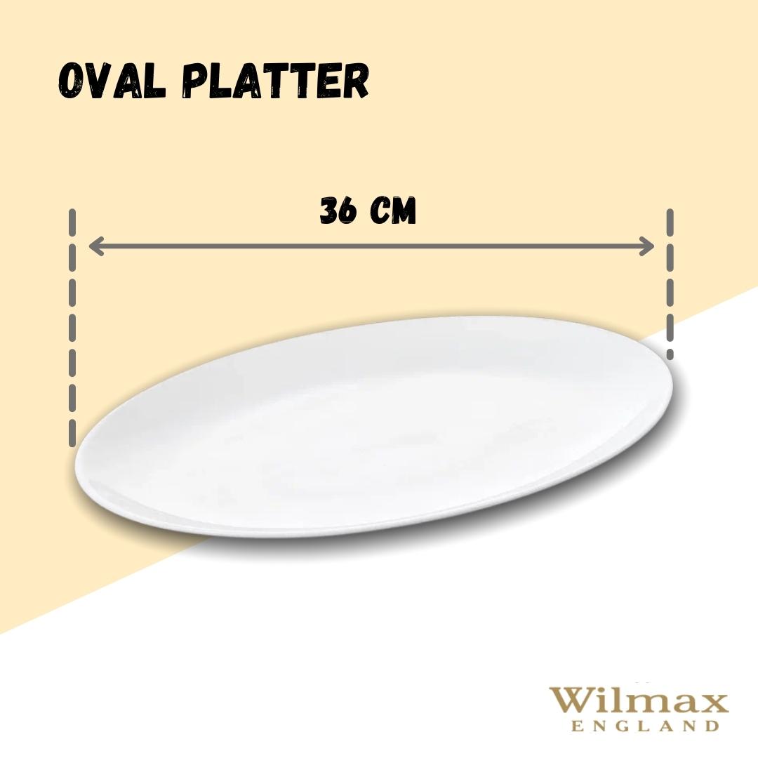 Wilmax Ovaler Servierteller, 36 cm, Porzellan, WL-992023/A