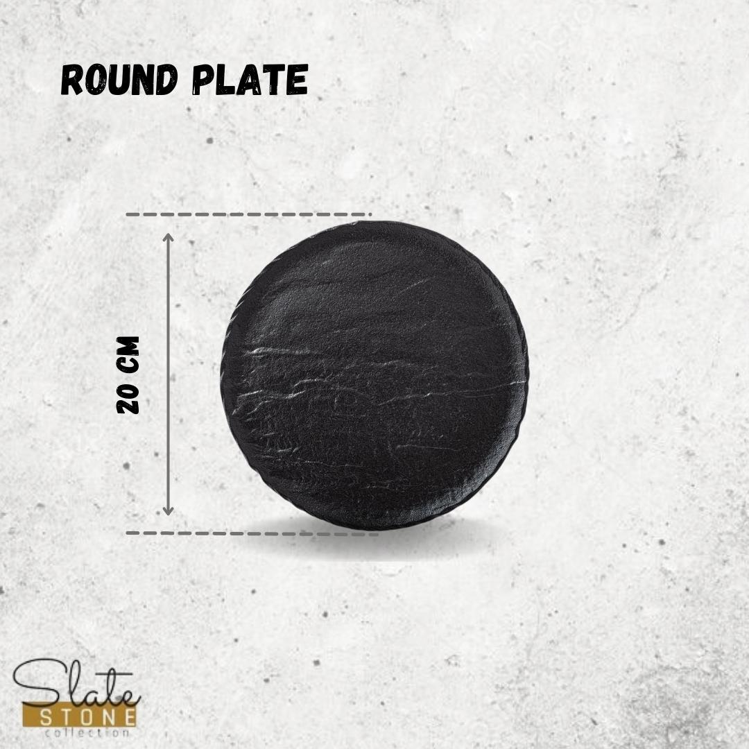 Wilmax Runde Platte 20,5 cm aus schwarzem Porzellan WL-661124/A