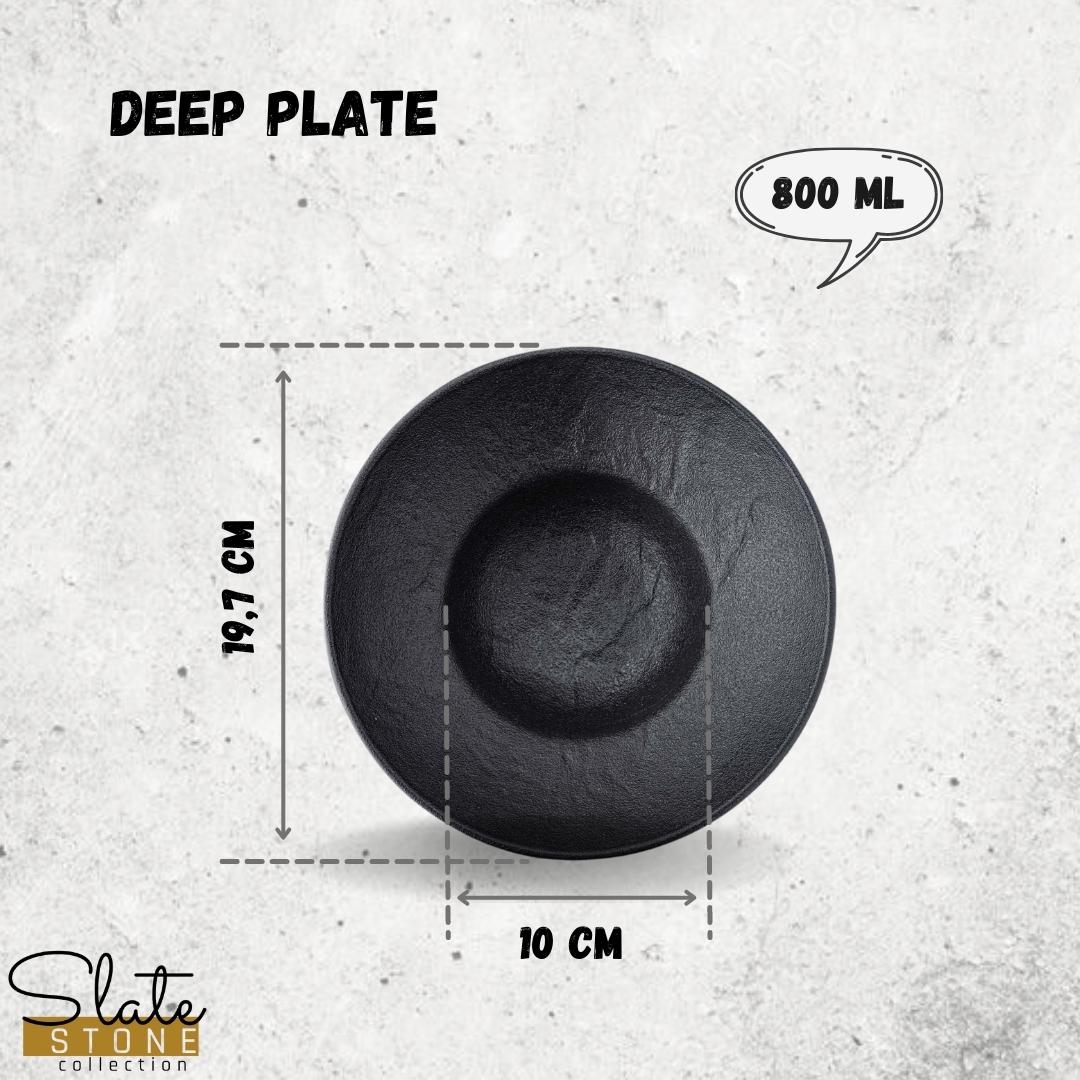 Wilmax SlateStone Diep Bord Zwart 20cm, 3-delig WL-661112/A3