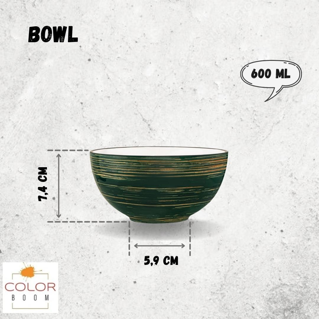 Wilmax Porzellan Schüssel, 3er Set,Spiral Kollektion, Grün, 600 ml – WL-669530/A3