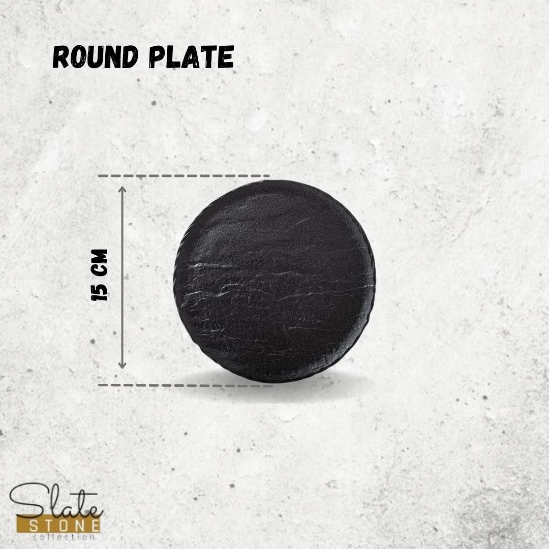 Wilmax Rond bord 15.5 cm 6-delige set SlateStone Zwart