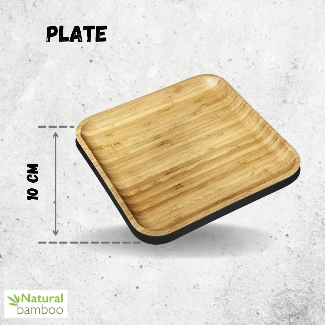 Wilmax Bamboe Bord 10x10 cm Natuurlijk WL-771017/A