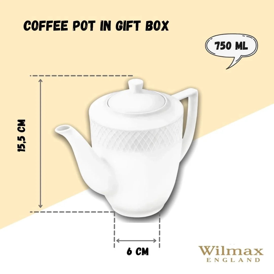 Wilmax England Koffiepot 750ml Wit Porselein WL-880111/1C