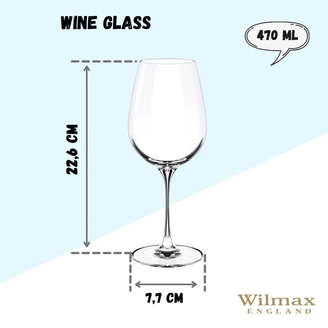 Wilmax Wijnglas 470 ml Kristalglas 2-delige set WL-888033/2C