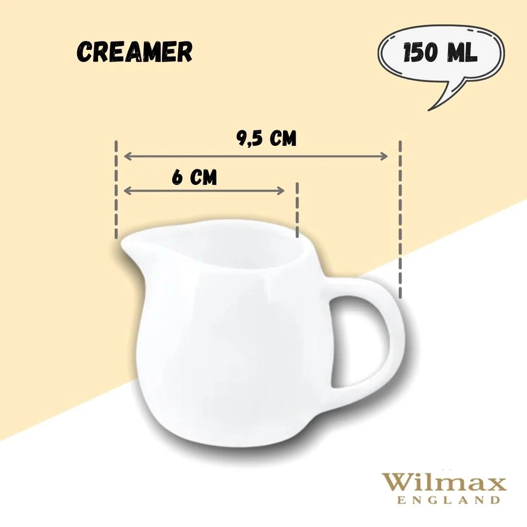 Wilmax Sahnekännchen Weiß 150 ml – Milchkännchen für Kaffee & Tee – WL-995004/A